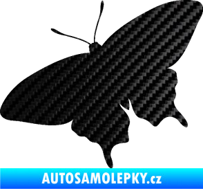 Samolepka Motýl 010 levá 3D karbon černý