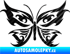 Samolepka Motýl 012 3D karbon černý