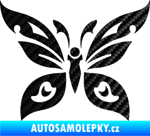 Samolepka Motýl 014 3D karbon černý