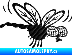 Samolepka Moucha 003 pravá 3D karbon černý