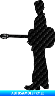 Samolepka Music 003 levá hráč na kytaru 3D karbon černý