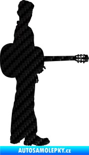 Samolepka Music 003 pravá hráč na kytaru 3D karbon černý