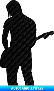 Samolepka Music 005 levá hráč na kytaru 3D karbon černý