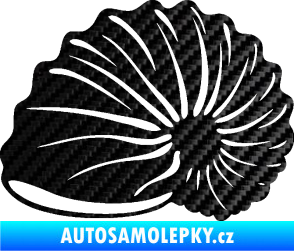 Samolepka Mušle 002 levá ulita 3D karbon černý