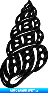Samolepka Mušle 003 levá ulita 3D karbon černý