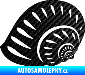 Samolepka Mušle 004 levá ulita 3D karbon černý