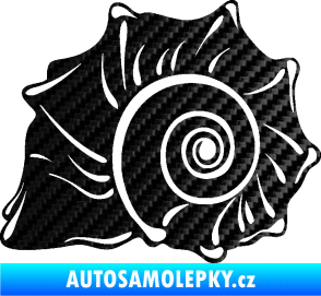 Samolepka Mušle levá ulita 3D karbon černý