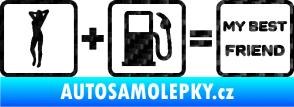 Samolepka My best friend  3D karbon černý