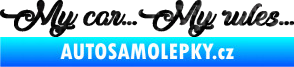 Samolepka My car my rules 3D karbon černý