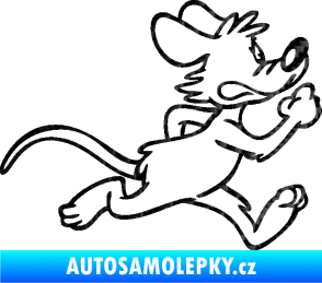 Samolepka Myš 001 pravá sprintuje 3D karbon černý
