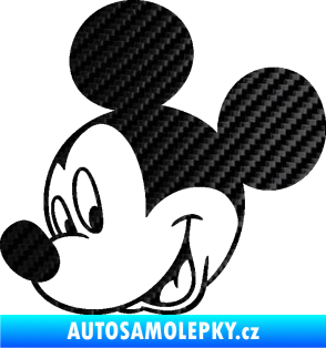 Samolepka Myšák Mickey 001 levá 3D karbon černý