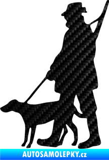 Samolepka Myslivec 002 levá 3D karbon černý