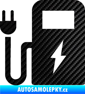 Samolepka Nabíjecí stanice 001 levá elektromobil charge 3D karbon černý