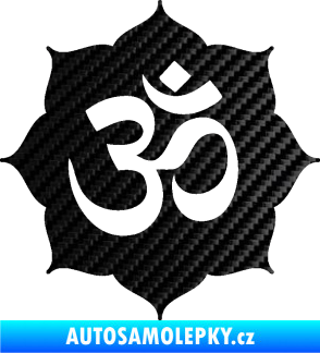 Samolepka Náboženský symbol Hinduismus Óm 002 3D karbon černý