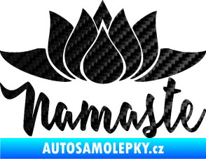Samolepka Namaste 001 lotosový květ 3D karbon černý