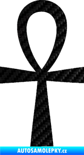Samolepka Nilský kříž Ankh 3D karbon černý