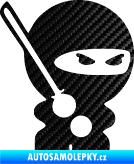Samolepka Ninja baby 001 pravá 3D karbon černý