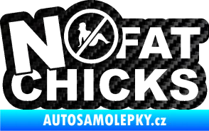 Samolepka No fat chicks 002 3D karbon černý