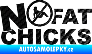 Samolepka No fat chicks 003 3D karbon černý