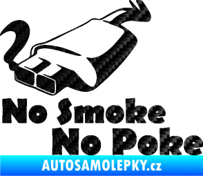 Samolepka No smoke no poke 3D karbon černý