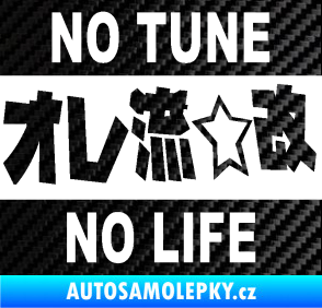 Samolepka No tune no life 002 3D karbon černý