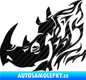 Samolepka Nosorožec 004 levá 3D karbon černý