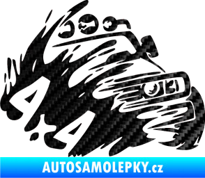 Samolepka Off Road 002 pravá 4x4 3D karbon černý