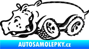 Samolepka Off Road 006 levá hroch 3D karbon černý