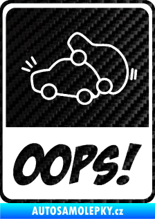 Samolepka Oops love cars 001 3D karbon černý