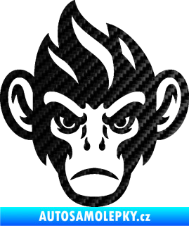 Samolepka Opičák 002 levá 3D karbon černý