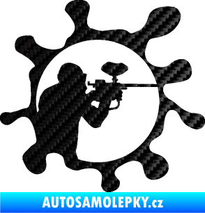 Samolepka Paintball 004 pravá 3D karbon černý