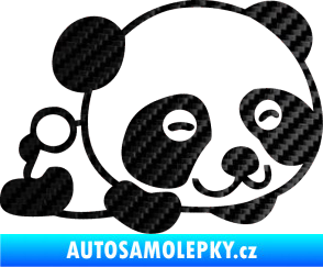 Samolepka Panda 003 pravá 3D karbon černý