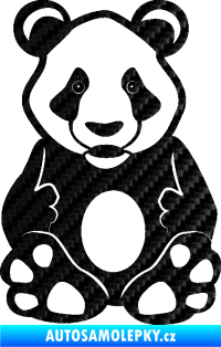 Samolepka Panda 006  3D karbon černý