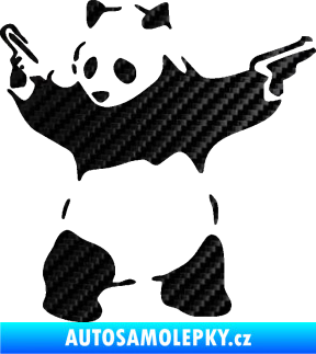 Samolepka Panda 007 levá gangster 3D karbon černý