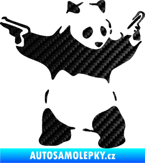 Samolepka Panda 007 pravá gangster 3D karbon černý