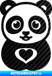 Samolepka Panda 008 roztomilá 3D karbon černý