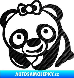 Samolepka Panda baby levá 3D karbon černý