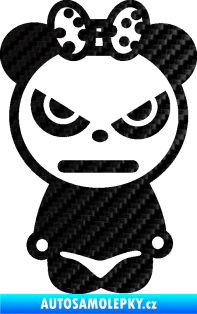 Samolepka Panda girl 3D karbon černý