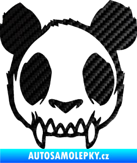 Samolepka Panda zombie  3D karbon černý