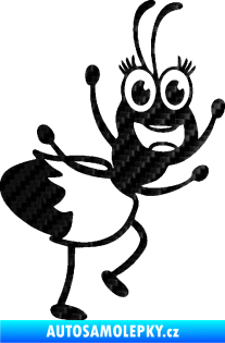 Samolepka Paní mravencová pravá 3D karbon černý