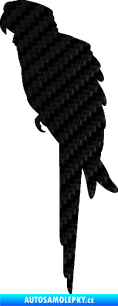 Samolepka Papoušek 001 levá 3D karbon černý