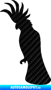 Samolepka Papoušek 003 levá 3D karbon černý