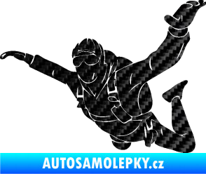 Samolepka Parašutista 004 levá 3D karbon černý