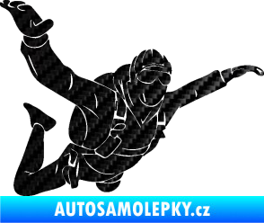 Samolepka Parašutista 004 pravá 3D karbon černý