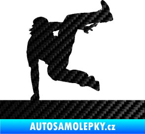 Samolepka Parkour 002 pravá 3D karbon černý