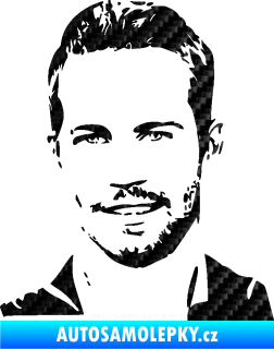 Samolepka Paul Walker 001 levá 3D karbon černý