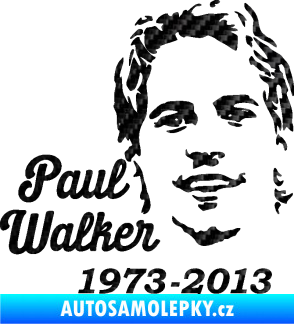 Samolepka Paul Walker 007 RIP 3D karbon černý