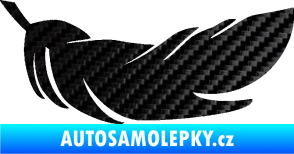 Samolepka Peříčko 007 pravá 3D karbon černý