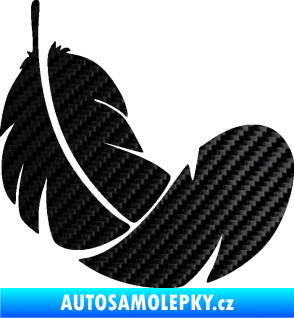 Samolepka Peříčko 008 pravá 3D karbon černý