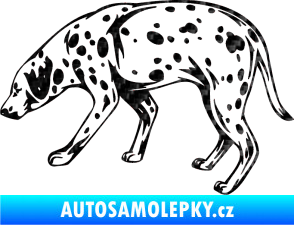 Samolepka Pes 001 levá Dalmatin 3D karbon černý